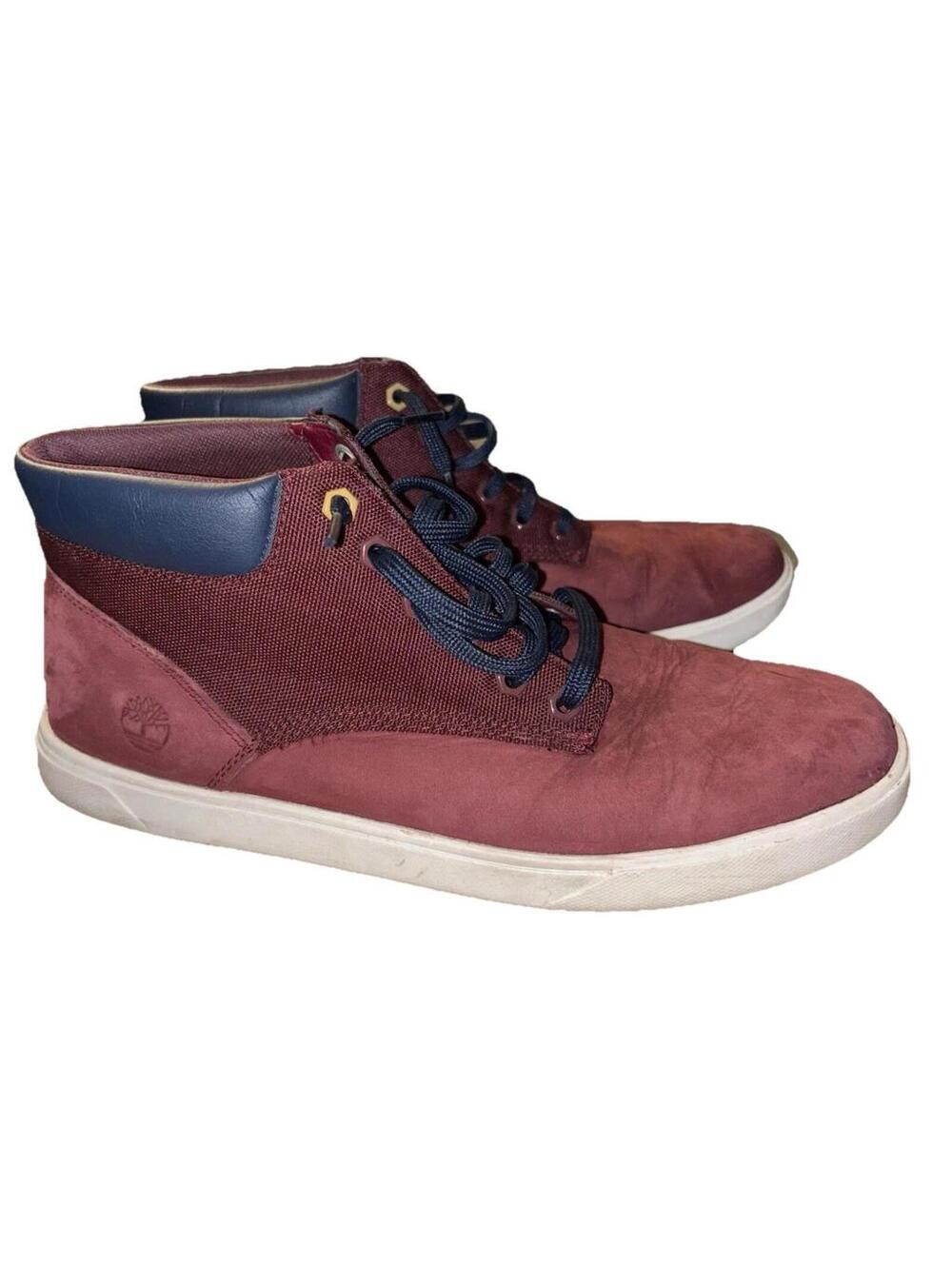 Timberland Groveton LTT Chukka Sneaker Maroon and Navy Leather